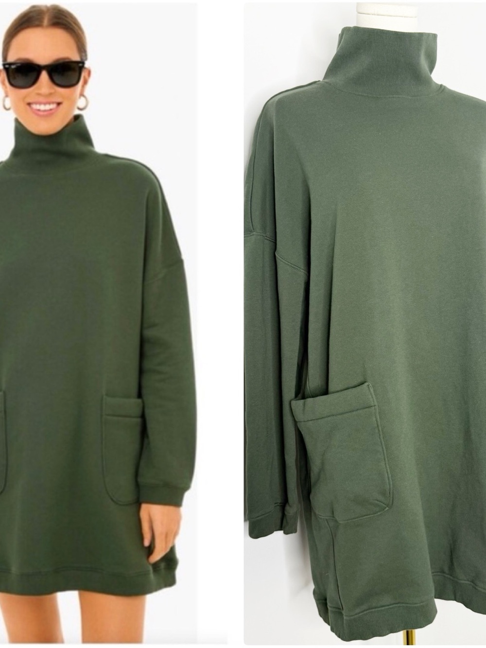 Pomander Place Porter Sweatshirt Dress Green Large Tuckernuck Pockets